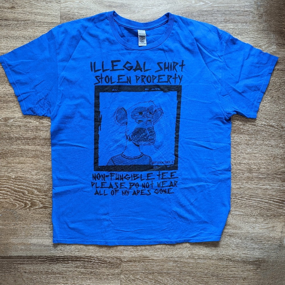 Blue Feral Jokes Stolen Ape T-Shirt XL Funny